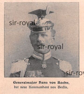 Generalmajor Hans von Boehn - 1907 ~6x6cm