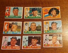 Lot (9 Different) Detroit Tigers 1960 Topps Baseball Cards - VG