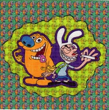 Tripping REN and STlMPY BLOTTER ART perforated sheet paper psychedelic art