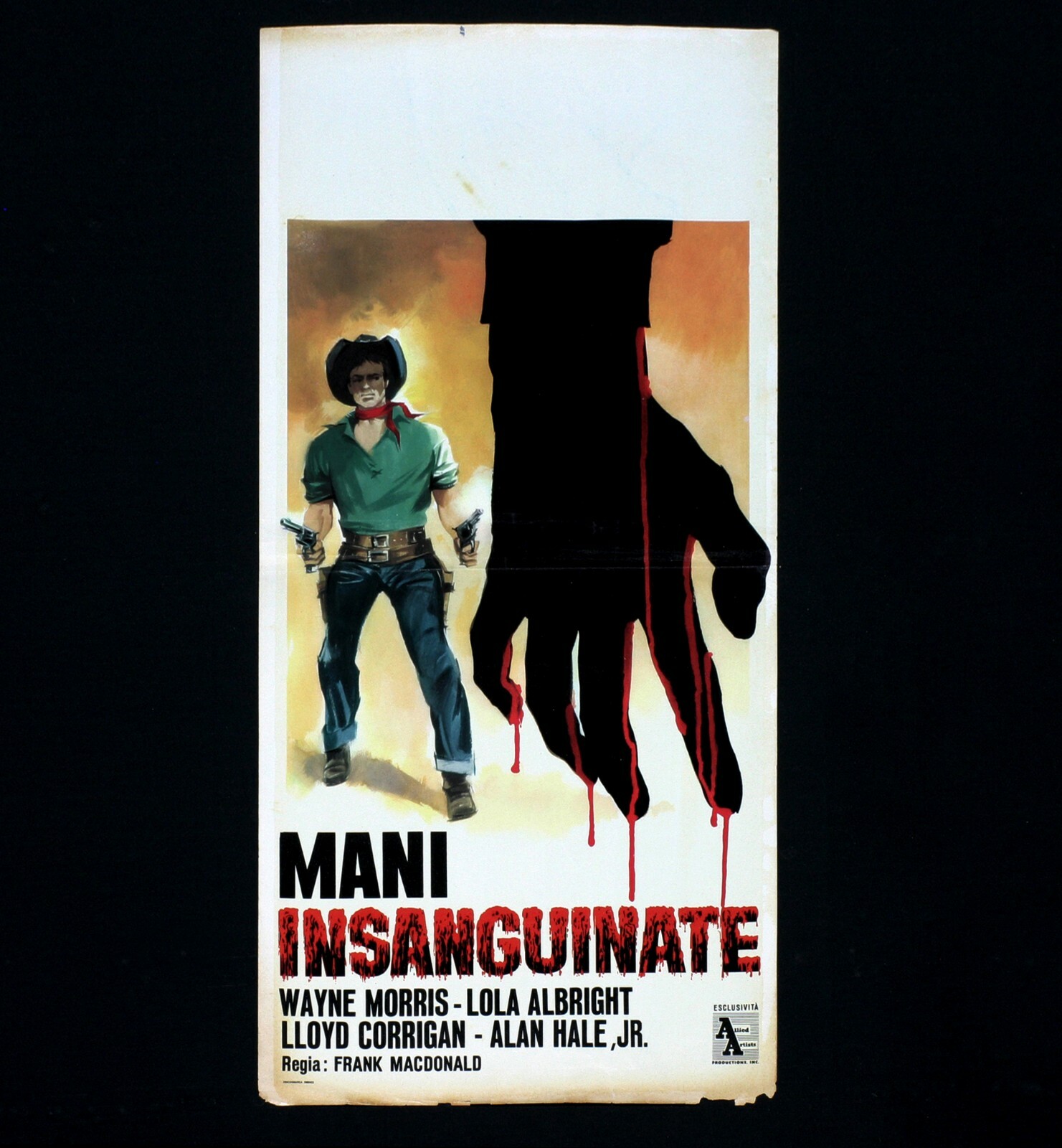 Locandina originale film Mani insanguinate (1950) - Regia di Frank McDonald
