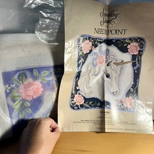 SOMETHING SPECIAL "UNICORN" NEEDLEPOINT KIT | New With Opened Package 1980’s