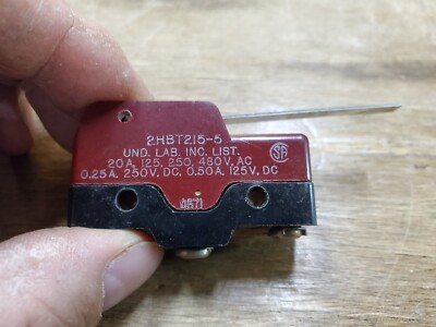 Vintage Unimax 2HBT215-5 Lever Limit Switch, 20A 480VAC 0.25A 250VDC, 1 NO/1 NC