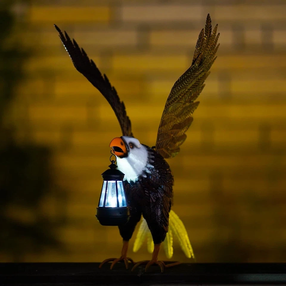Águila calva de metal grandes estatuas al aire libre, decoraciones de patio exterior jardín escultura Foto 4 de 4