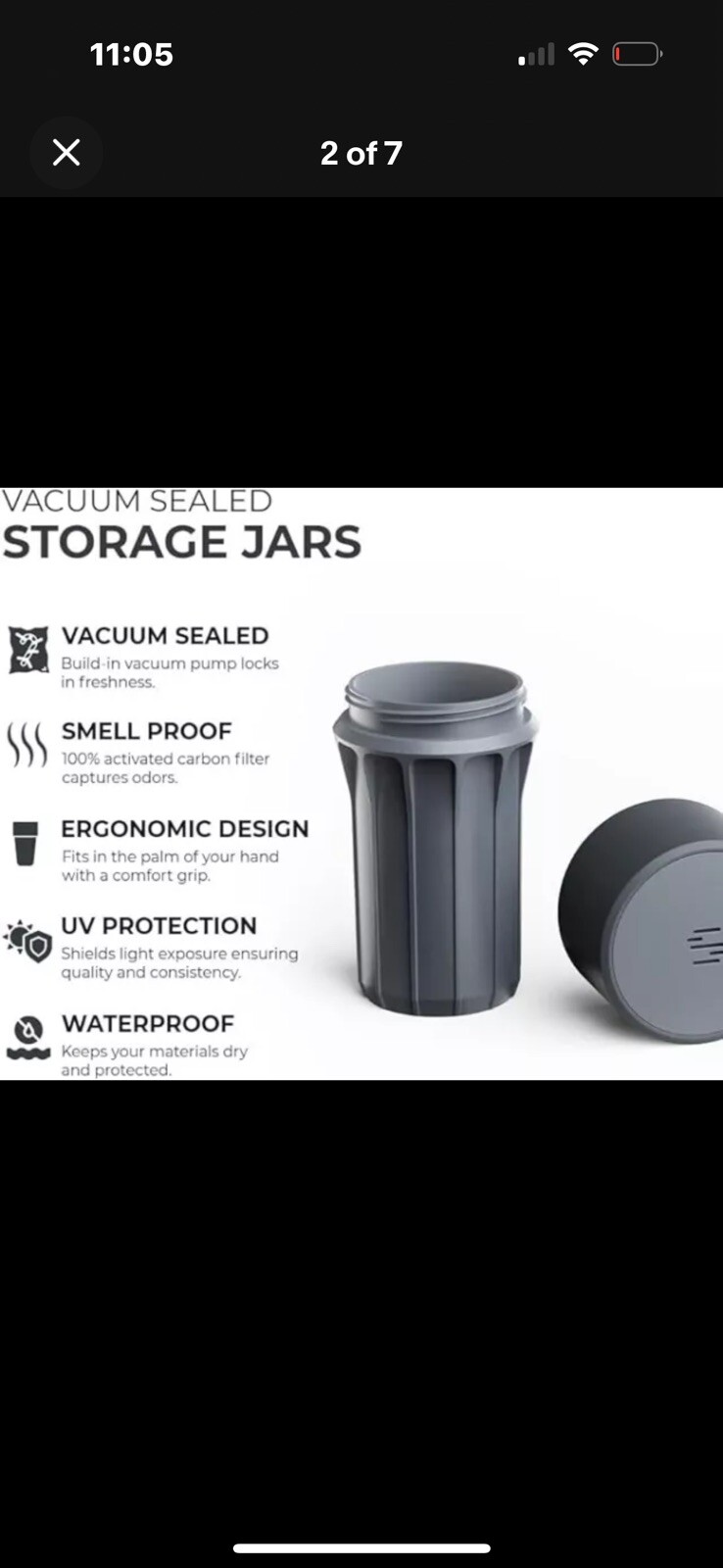 Staze (3pk) Preserve Vacuum Sealed Jars Herbs Flower Stash Smell Proof Container