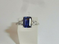 Solitaire Women's Wedding Ring 2.40 Ct Simulated Sapphire 14K White Gold Plated