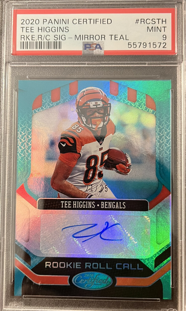 Tee Higgins Panini Certified Rookie Roll Call Signatures #RCSTH Mirror Teal