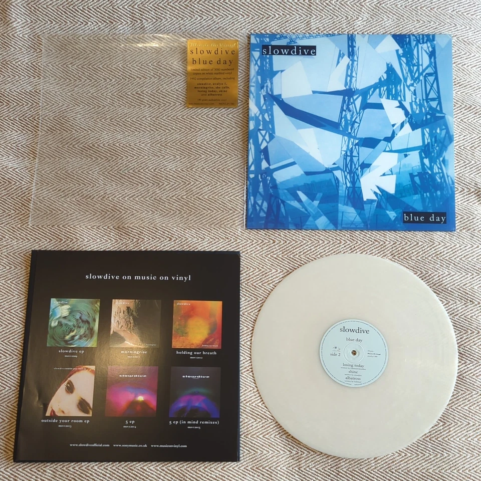 Slowdive Blue Day 2020 Limited Edition Textured White Marbled Vinyl - Image 4 of 4