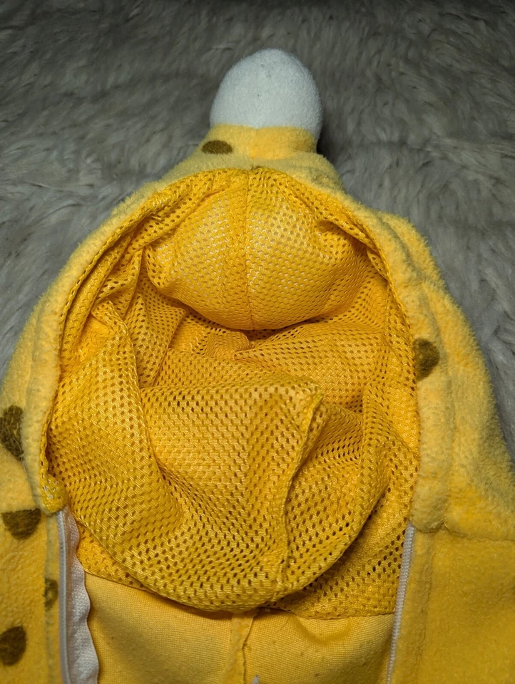 GIRAFFE Pajamas Toddler Boys Girls Bodysuit Hooded Yellow Soft Fleece Size 2T 3T - Image 4 of 4