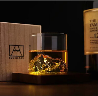 Mount Fuji Japanisches Whisky Trinkglas Geschenkset + Box - Vatertag Berg