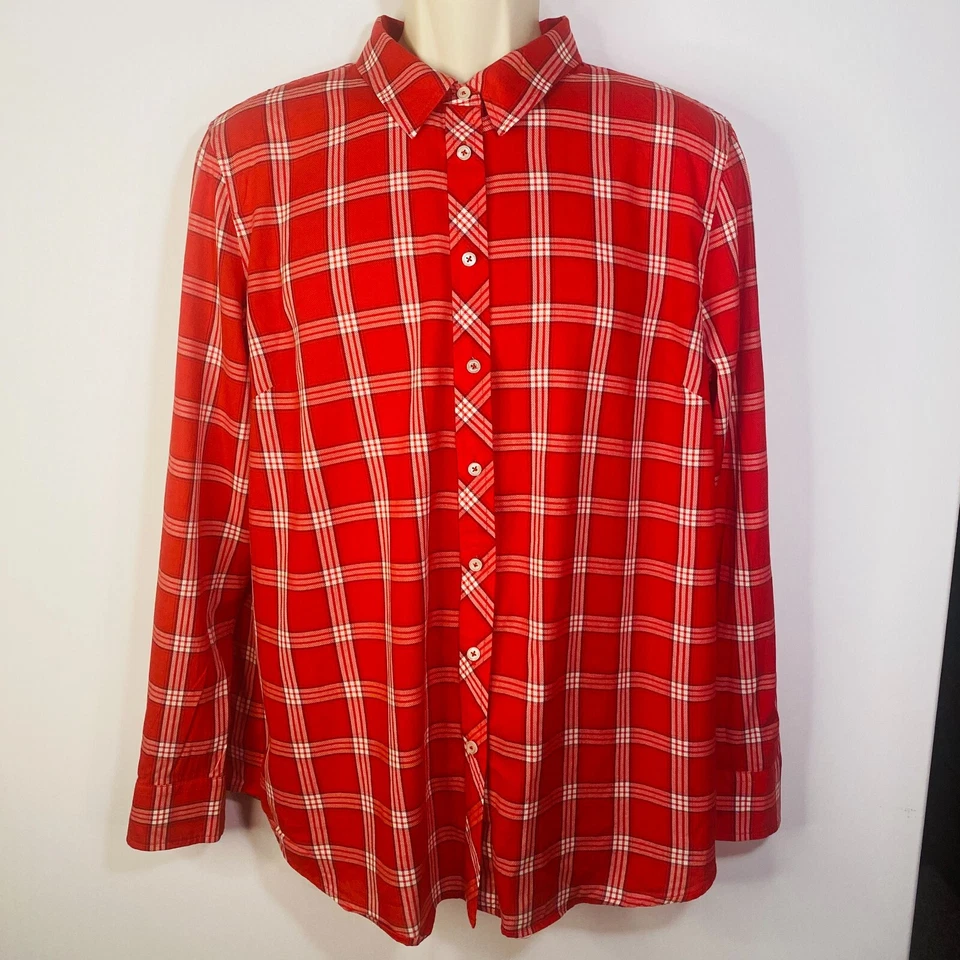 Camisas/Tops Talbots XL para hombre con botones 4 piezas franela cachemira a cuadros rojos Foto 2 de 4