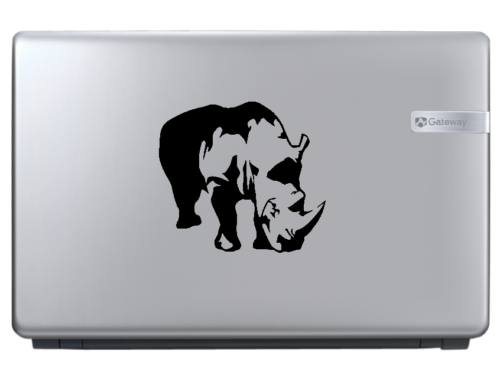 Scary Rhino Vinyl Decal Stickers Car Window Wall Laptop iPhone Angry Rhinoceros - Picture 4 of 12