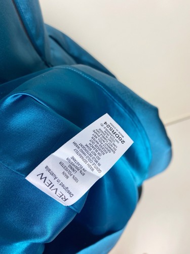 REVIEW Dress 10 Teal Prom Midi Pleated Satin Sleeveless Formal Party Event Retro - Picture 5 of 7