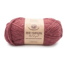  1 Skein Lion Brand Yarn 843-114S Re-Spun Thick  Quick Yarn, Dark Cherry