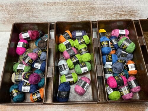Lot of 45 mini skeins SOCK fingering Yarn color work knitting MENDING crochet H