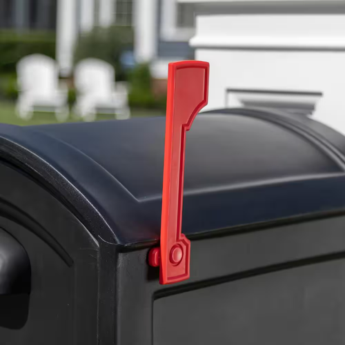 Post-Mount Mailbox Magnetic Closure Plastic Flags Handles Plastic Onyx Black - Picture 3 of 7