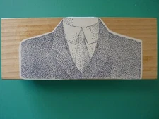 Headless Upper Torso, Suit & Tie, Large RBBB Rubber Stamp - Self Mounted