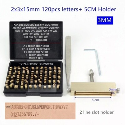 DY-8 Coding Machine Brass Letters 2x3/4x15mm Numbers Hot Foil Stamping ...