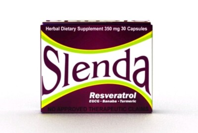 SLENDA Slimming Herbal Weight Loss Resveratrol Banaba Turmeric (30 Capsules)