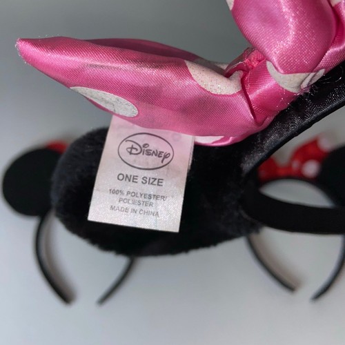 Official Disney Minnie Ears Headbands Lot - Pink and Red Bows - Picture 7 of 7