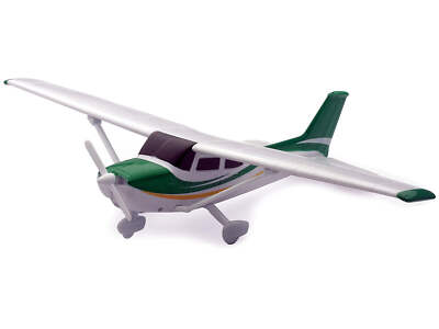 Model Kit Cessna 172 Skyhawk Aircraft White with Green and Yellow