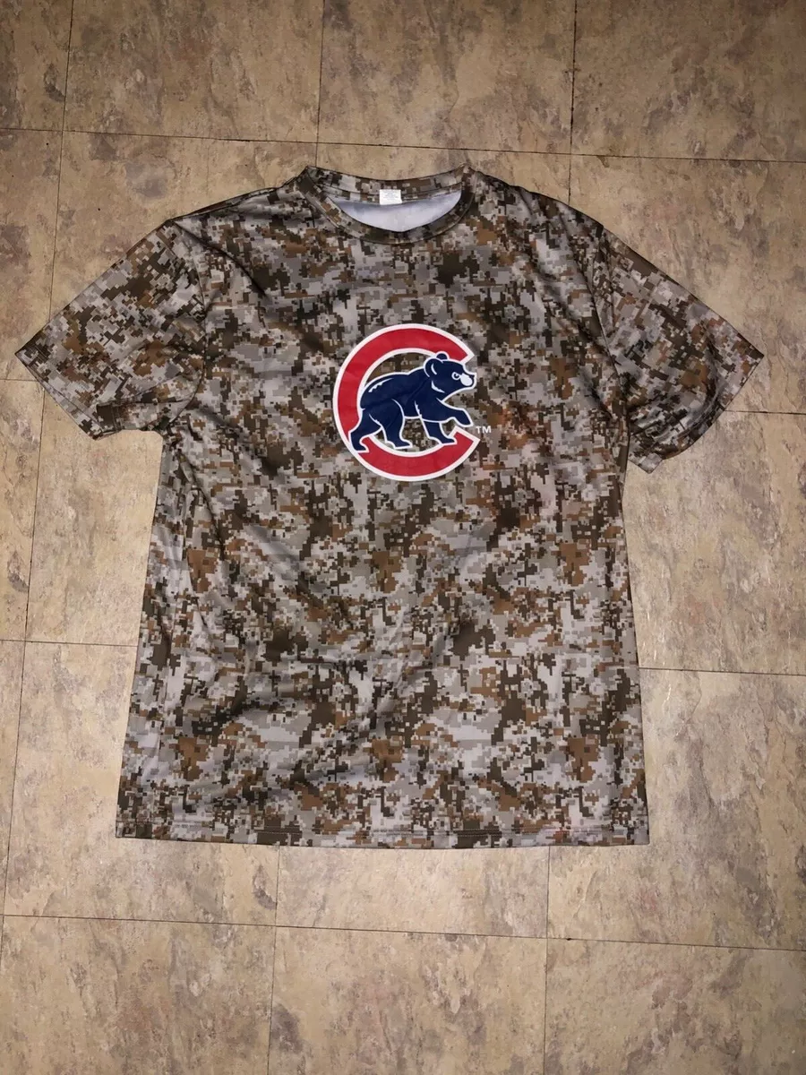 XL CHICAGO CUBS 5/26/19 SGA CAMO ATHLETIC SIZE Extra Large DRI FIT T-SHIRT