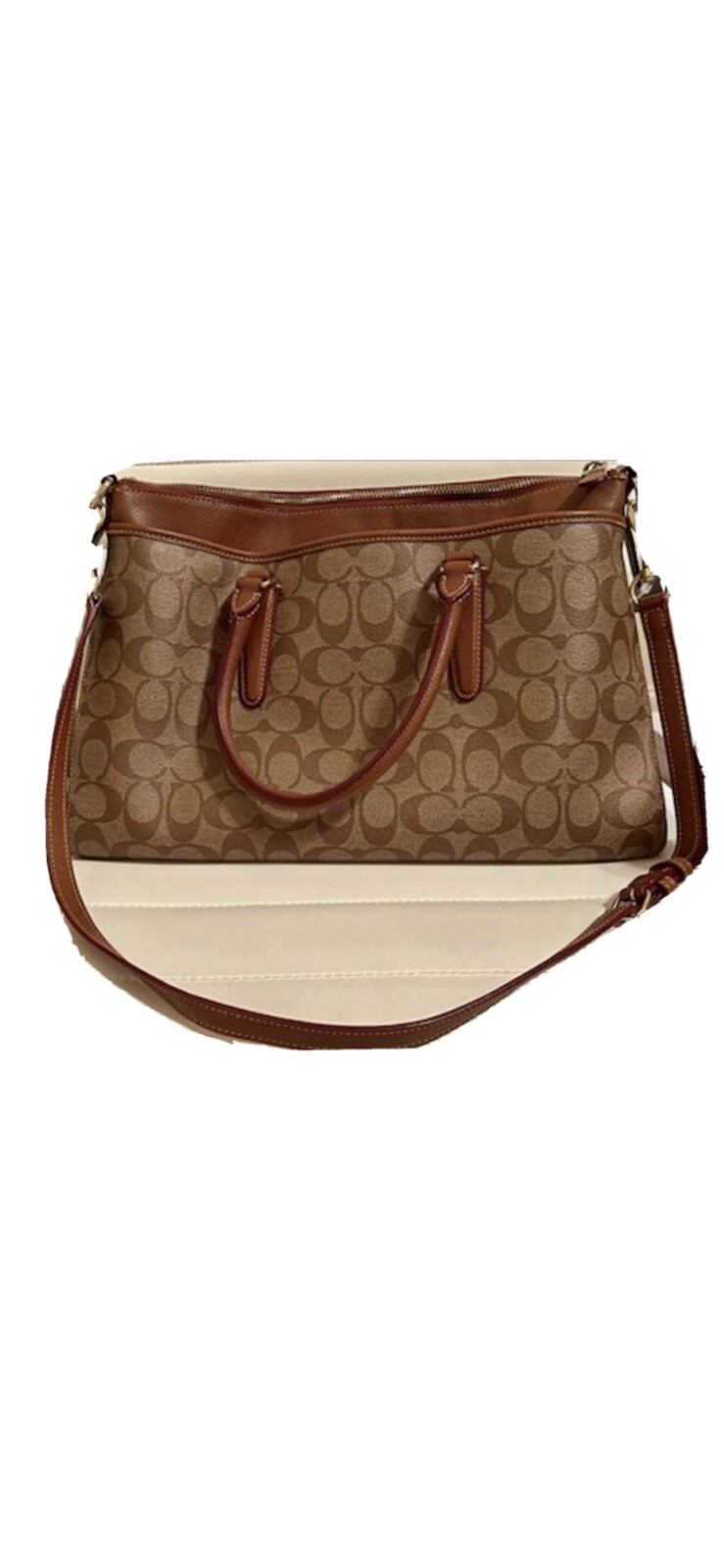 Coach Signature Canvas Tote Crossbody Shoulder Bag To… Gem