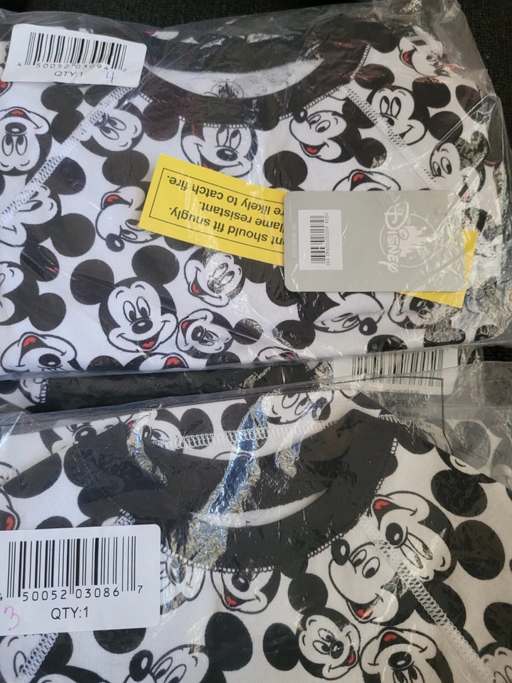 Mickey Mouse PJ PALS Pajamas All Over Print Faces Expressions Kids Sz 4 Cotton - Image 4 of 4