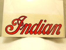 VINTAGE MOTORCYCLE TANK RED SCRIPT DECAL STICKER - INDIAN MOTORCYCLE BIKE