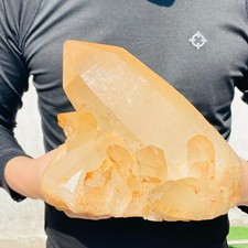 11.65lb Large Natural Orange Quartz Crystal Cluster Rough Mineral Specimen