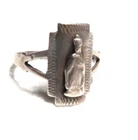 VINTAGE STUNNING STERLING SILVER RELIGIOUS  RING ~ SIZE 5 ~ SIGNED: STERLING
