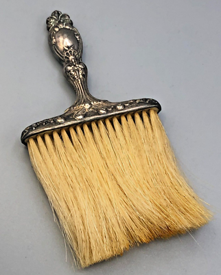Antique Sterling and horse hair Clothing or Crumb Brush 4 7/8