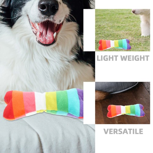 2PCS Plush Dog Squeaky Toy Cartoon Puppy Teething Toy Plush Bone Toy for Dog - 第 10/12 張圖片