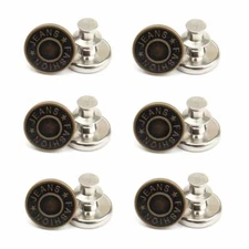 Tik Tok Jean Brass Buttons No Sew Instant Button Detachable Pants 6 Sets 17mm