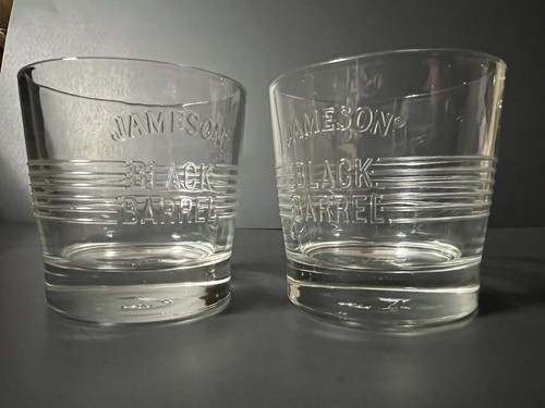 2 JAMESON BLACK BARREL IRISH WHISKEY TUMBLER GLASSES Collectible Lmtd Ed Promo - Picture 6 of 24