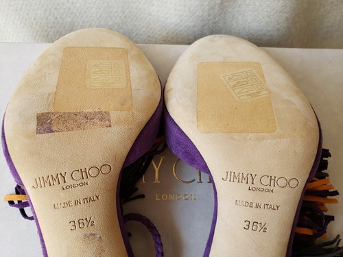 Jimmy Choo 85 mm 36,5 37 37,5 38 39,5 Absatz Mindy Boho lila Wildleder Riemensandale - Bild 52 von 64