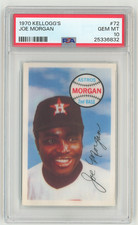 1970 Kellogg's Baseball - #72 Joe Morgan PSA 10 GEM MT REGISTRY SET BREAK!!