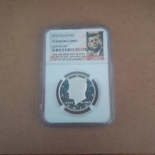 2016 S SILVER KENNEDY HALF DOLLAR NGC CERTIFIED PF 69 ULTRA CAMEO USA 50C COIN
