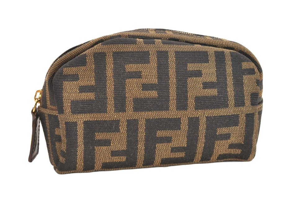 echt FENDI Zucca Vintage Tasche Handtasche Canvas Leder braun Trödel 4038N