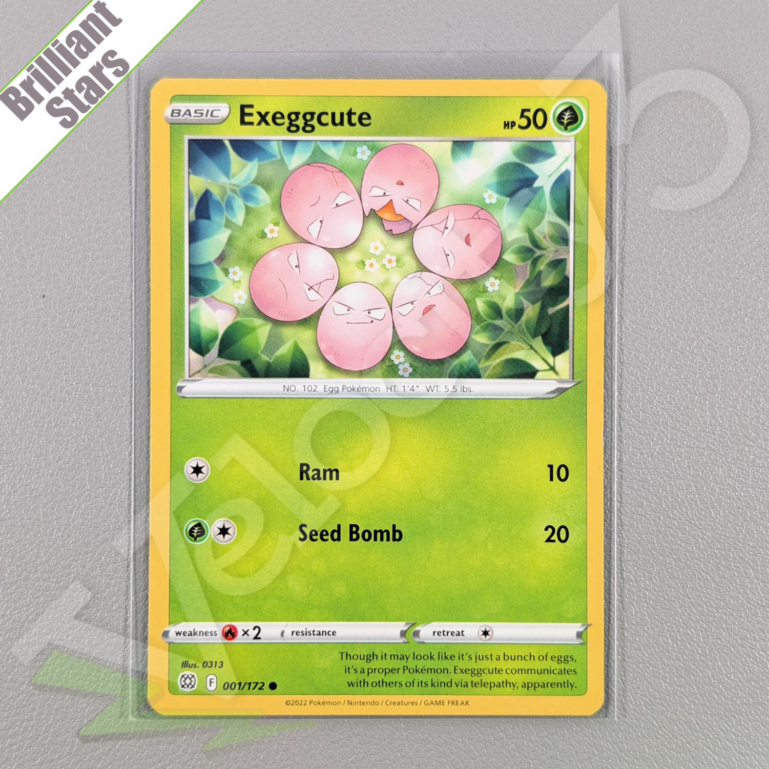 Pokemon TCG Card - Exeggcute 1/172 Common | Brilliant Stars (2022)