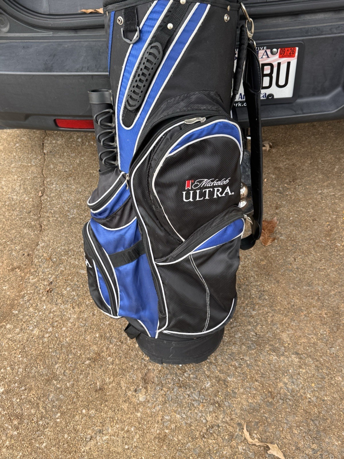 ✨Michelob Ultra Beer 14 Way Golf Bag Carry Cart Bag Black Blue Pro