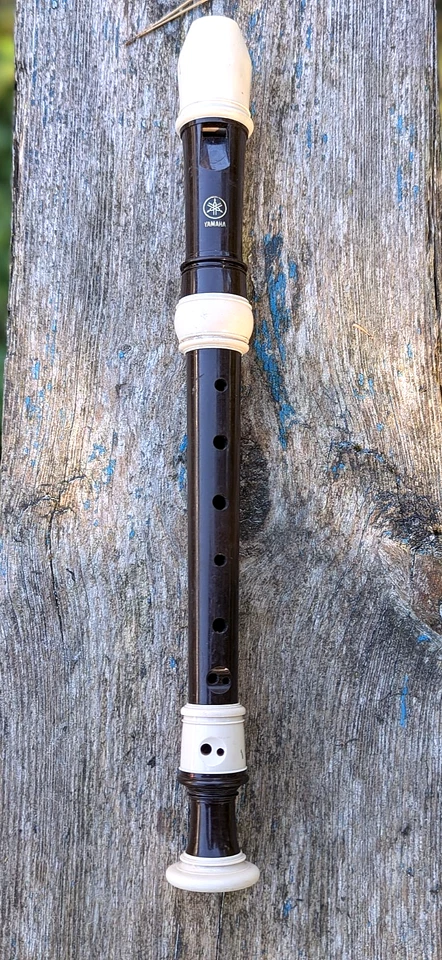 Flauta de plástico Yamaha antigua instrumento musical original vintage, hecho en Japón Foto 3 de 4