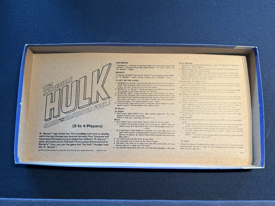 The Incredible Hulk Board Game with the Fantastic Four Milton Bradley MB Marvel - Image 2 of 4