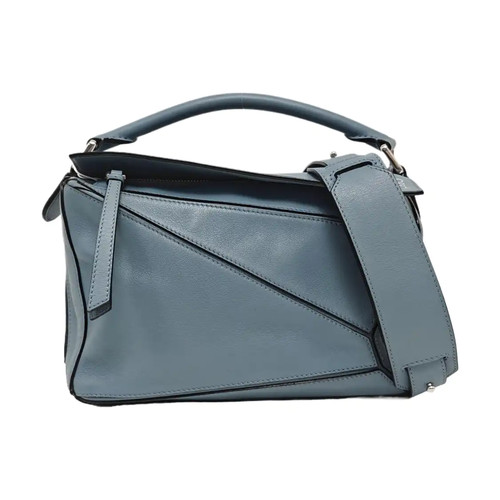 LOEWE Puzzle Handbags Leather Blue Free Shipping | Duties Paid