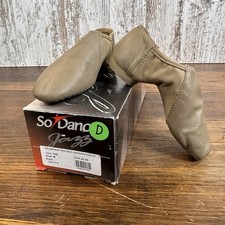 So Danca Jazz Shoes JZ-45 Tan Leather Split Sole Womens 11S New Box