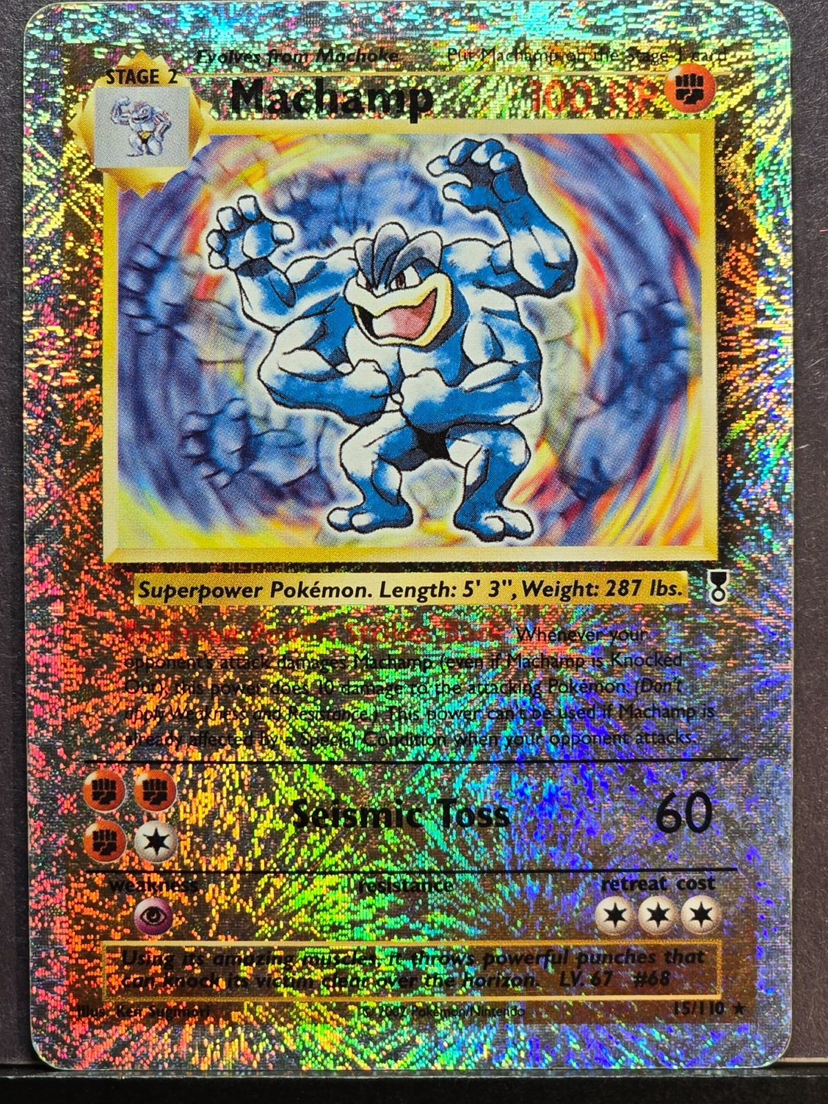 2002 Pokemon WotC Legendary Collection 15/110 – Machamp – Reverse Holo – LP