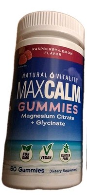 One New Natural Vitality CALM Magnesium Citrate Gummies 60 Count Bottle-07/2028