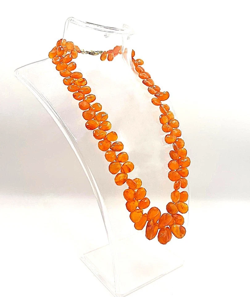 Luxuriöse Karneol Kette – Facettierte Edelsteinkette mit 375er Goldverschluss - Bild 3 von 4