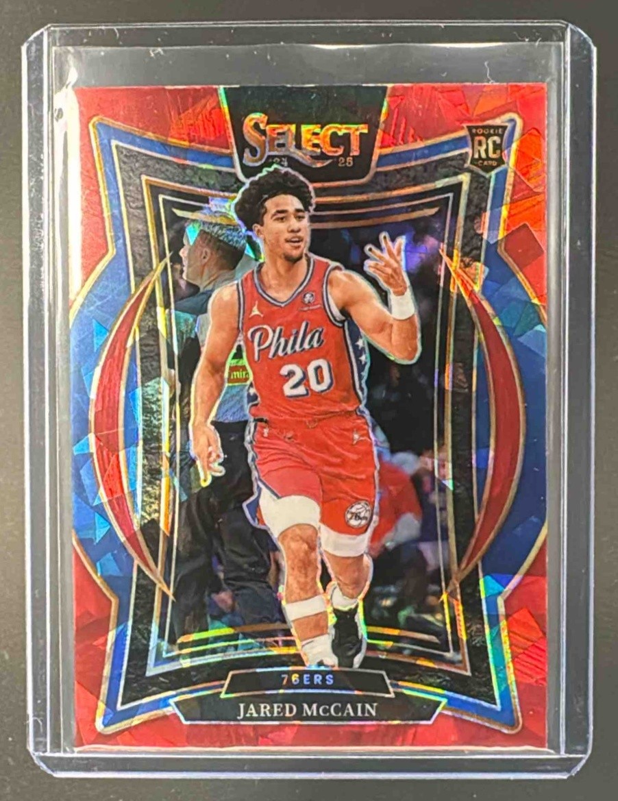 EL.185 Jared McCain 2024 Panini Select #82 Red Cracked Ice Prizm Concourse RC