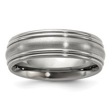 Men Titanium Ring- 7mm Width. Double Row, Wedding Band. Size 10
