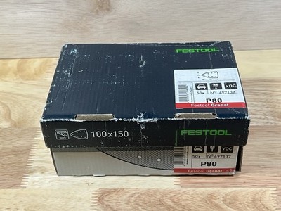 Festool 497137 100x150 Granat P80 Sheet Abrasives, 50 Count